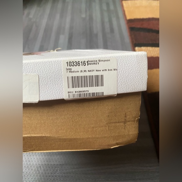 NWB Jessica Simpson Navy Paisley Print Heel - Picture 4 of 10